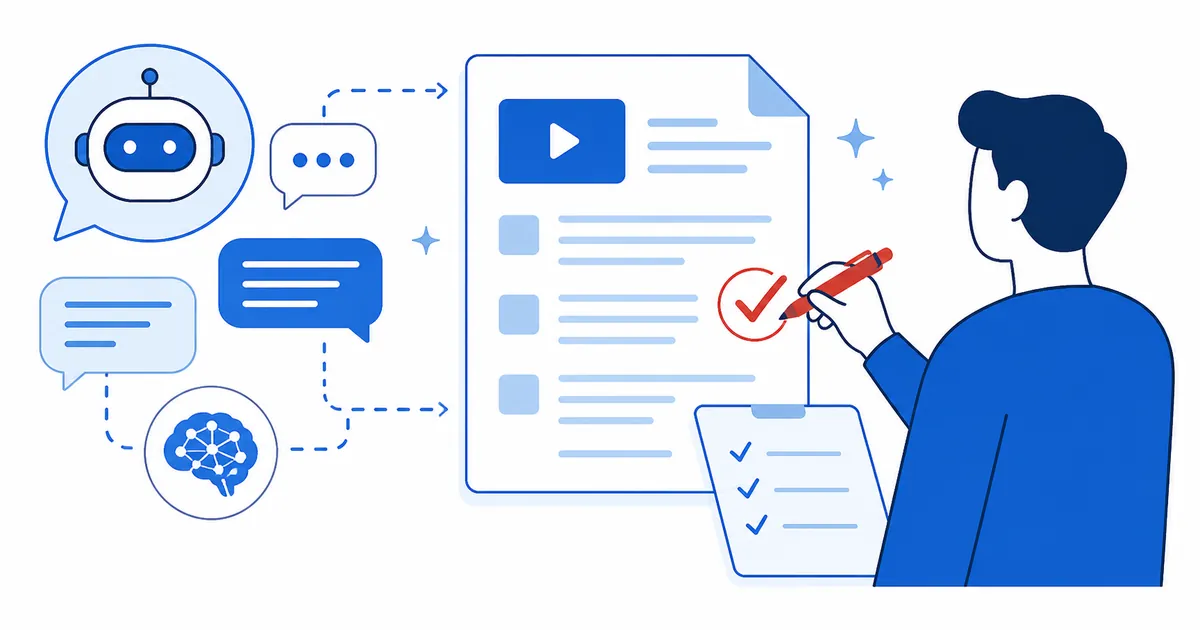 YouTube動画編集 AI 自動化で台本を作り確認する流れ