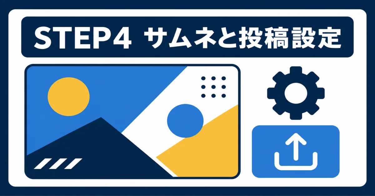 AI YouTube 副業 始め方｜STEP4 サムネと投稿設定