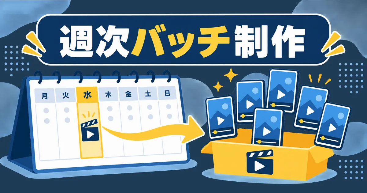 YouTube Shorts AI量産｜週次バッチ制作