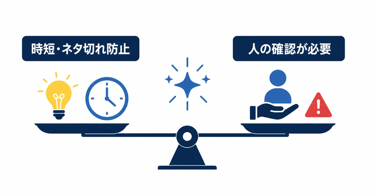 YouTubeコミュニティ運営をAIで効率化する完全ガイド|ファンを増やす仕組み_図解5 AI活用のメリット・デメリット YouTube コミュニティ運営 AI 効率化|AI活用のメリットとデメリットのバランス図