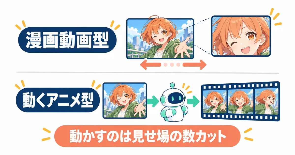 YouTube AIアニメ 動画制作 ガイド｜拡大・横移動で動かす方法と動画生成AIで動かす方法