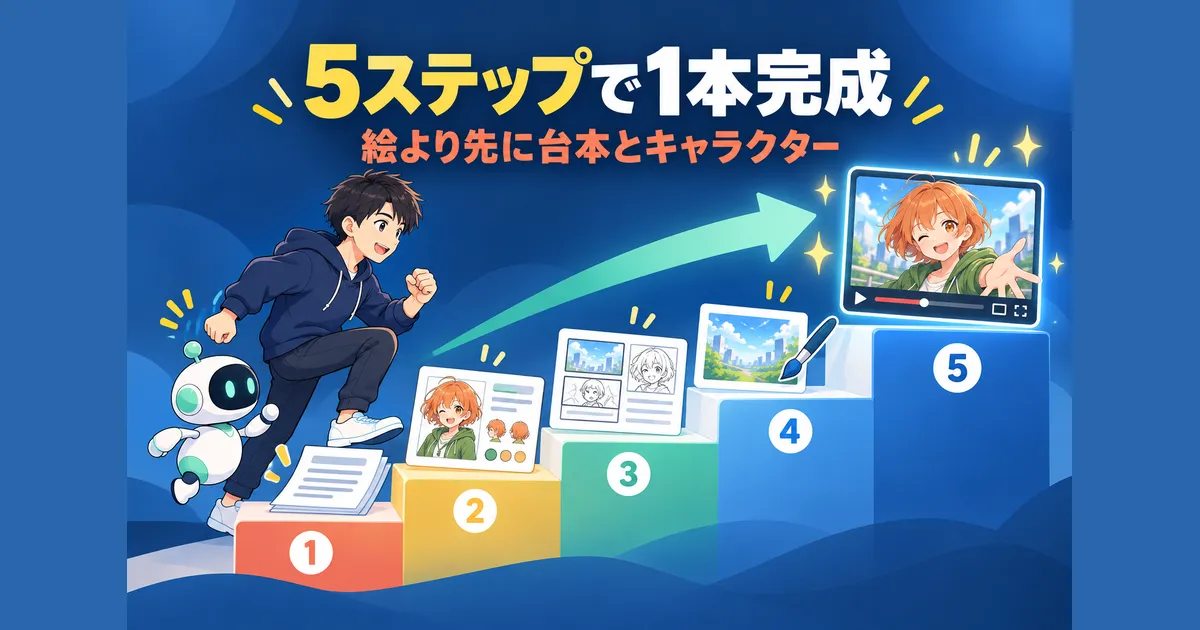 YouTube AIアニメ 動画制作 ガイド｜YouTube×AIアニメ動画の作り方【5ステップ】