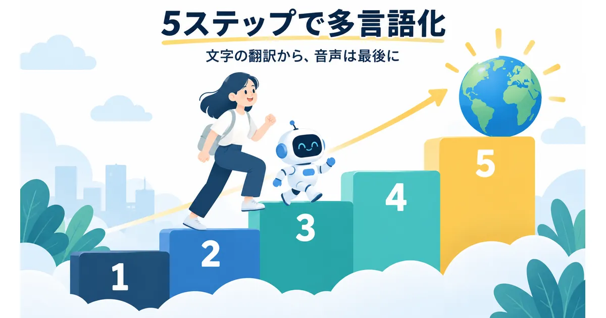 YouTube×AI翻訳で海外展開する完全ガイド|多言語チャンネル戦略_見出し画像_h2-2 YouTubeの動画をAI翻訳で多言語化する5ステップ