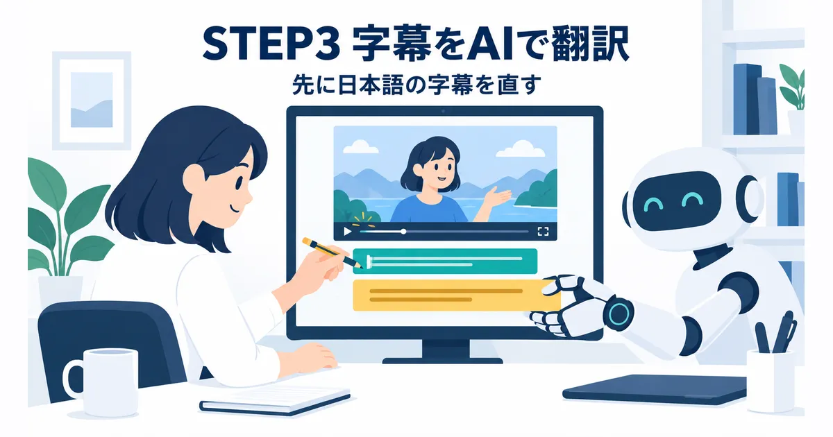 YouTube×AI翻訳で海外展開する完全ガイド|多言語チャンネル戦略_見出し画像_h2-2_h3-3 日本語の字幕を直してからAIで翻訳する準備