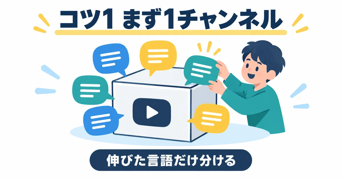 YouTube×AI翻訳で海外展開する完全ガイド|多言語チャンネル戦略_見出し画像_h2-3_h3-1 1つのYouTubeチャンネルに言語を足して海外展開する場面